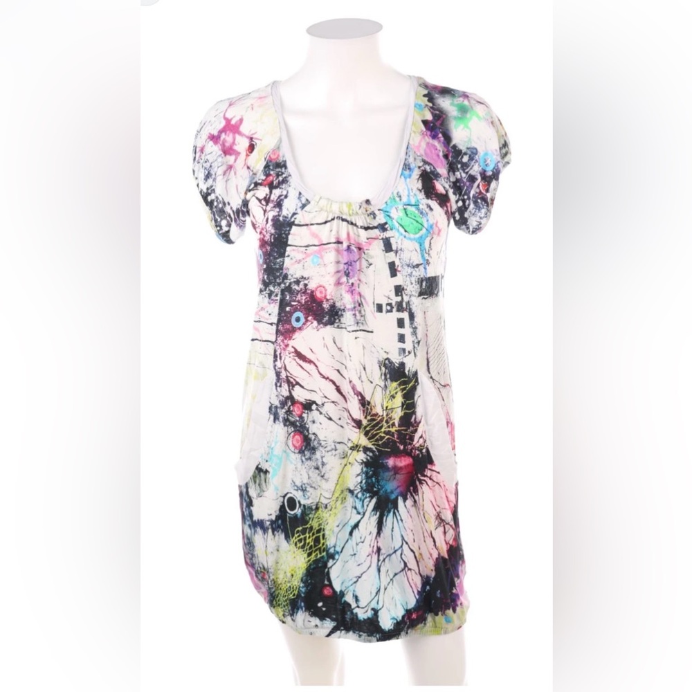 Desigual short sleeves Colorful Abstract Print Dress medium